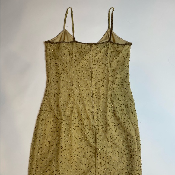 HOST PICK 🌟 Vintage 1960s Laurence Kazar Yellow Silk Beaded Floor-Length Gown 🌟 - Picture 4 of 16